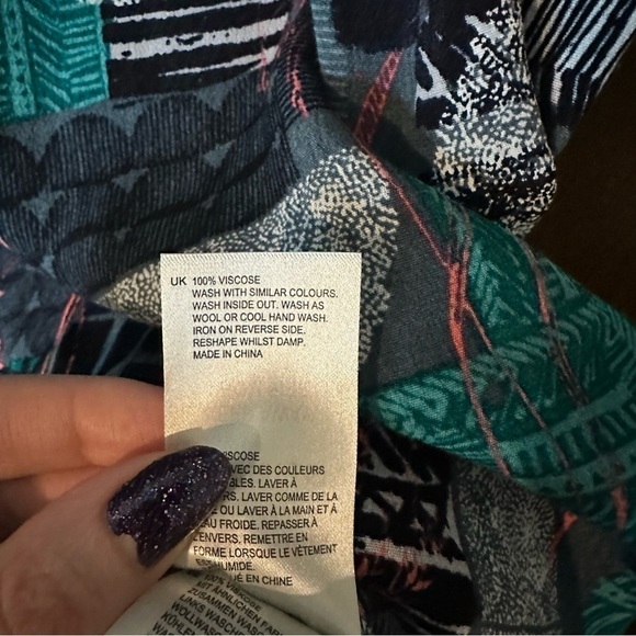 White Stuff Abstract Print Navy Maximalist Tunic Top Dress Size 8 - Picture 12 of 12